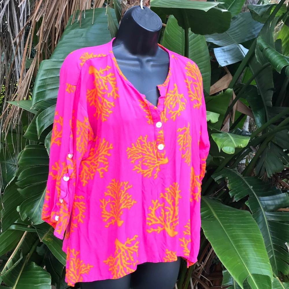 Escapada oversized coral blouse